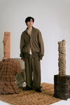 AVIVA JIFEI XUE 25 Autumn/Winter Knitted Elastic Jacket/Drawstring Pants AJX-FW25-DKB-NBWHK-Natural Beige Jacket